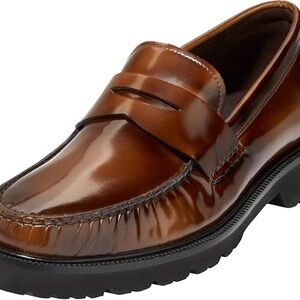 Cole Haan Shiny Brown Leather Loafers
